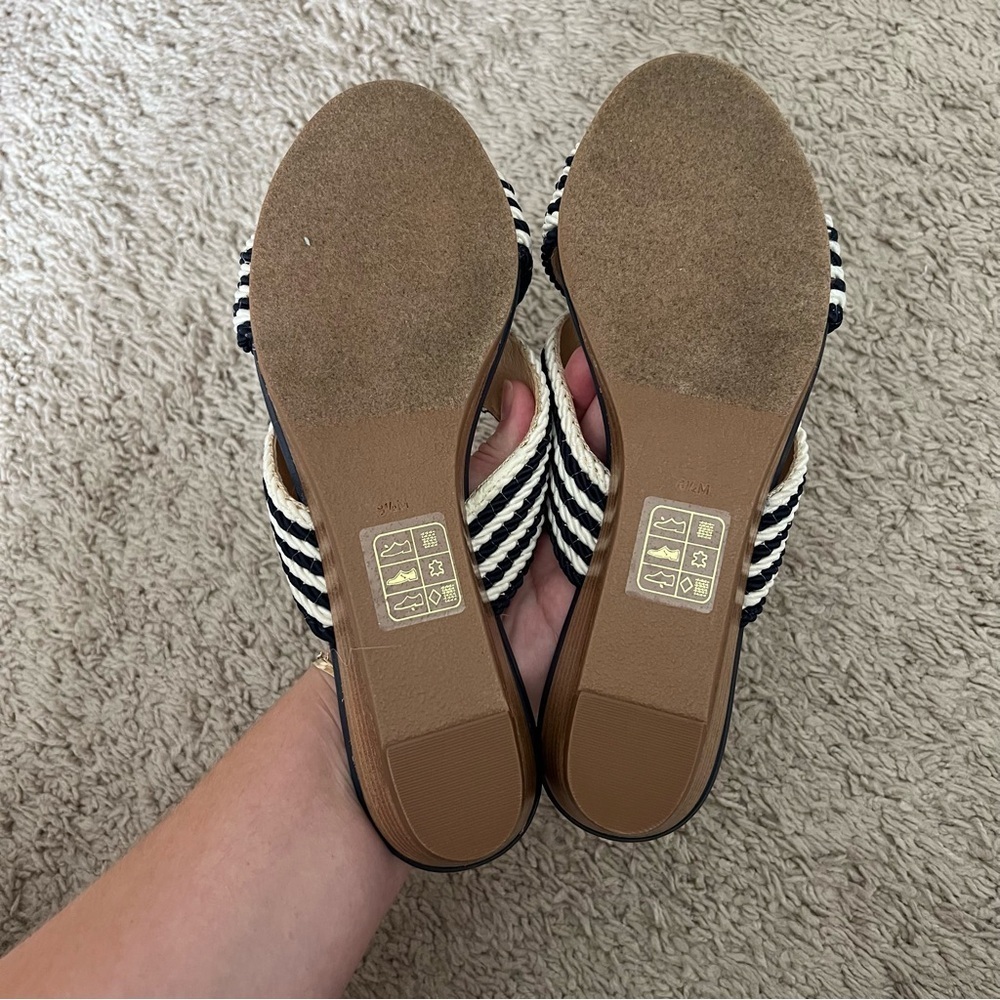 Women’s Jack Rogers blue striped slip on Dolphin mini wedges size 8.5 - Picture 6 of 7